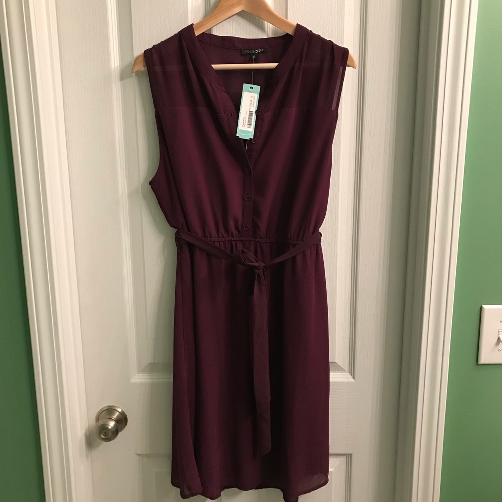 PaperMoon Dark Purple Damara Shirt Dress